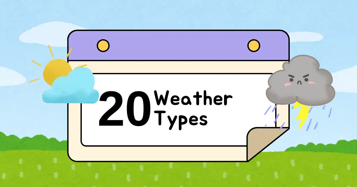 20 Weather Types - Weather Vocabulary