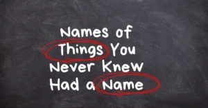 The Names of Things You Probably Didn't Know 5 List of Things You Never Knew Had a Name